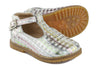 Pom d'Api Girls Silver Checked T-Bar Pom d'Api Girls Silver Checked T-Bar