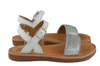 Pom d'Api Girls White and Silver Glitter Sandal Pom d'Api Girls White and Silver Glitter Sandal