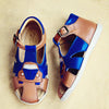 Zecchino Boys Tan and Blue Sandal with Car Zecchino Boys Tan and Blue Sandal with Car