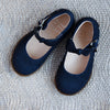 Manuela de Juan Girls Soft Shimmer Navy Mary Jane