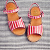 Pom d'Api Girls Red Stripe Sandal Pom d'Api Girls Red Stripe Sandal
