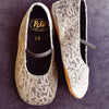 PèPè Girls Grey Velvet & Silver Sequined Indoor Shoe PèPè Girls Grey Velvet & Silver Sequined Indoor Shoe