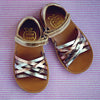 Pom d'Api Girls Gold Sandal with Metallic Straps Pom d'Api Girls Gold Sandal with Metallic Straps