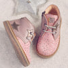 Ocra Girls Antique Pink Ankle Boot with Silver Stars Ocra Girls Antique Pink Ankle Boot with Silver Stars