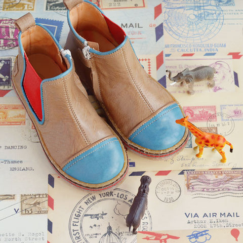 Ocra Boys Grey & Blue Chelsea Boot