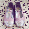 PèPè Girls Taupe and Silver Sequin T-Bar PèPè Girls Taupe and Silver Sequin T-Bar