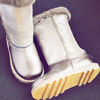 Zecchino d'Oro Girls Metallic Silver and Bronze Wool Lined Boots Zecchino d'Oro Girls Metallic Silver and Bronze Wool Lined Boots