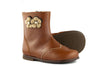 Beberlis Girls Brown Boot with Flowers Beberlis Girls Brown Boot with Flowers