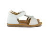 Pom d'Api Girls White and Silver Dot Sandal Pom d'Api Girls White and Silver Dot Sandal