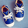 Ocra Boys Navy Trainer With Yellow Piping